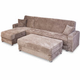 Coltar extensibil SOFT Tip L, 160x300 cm, Catifea Fluffy CAPUCINO