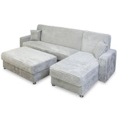 Coltar extensibil SOFT Tip L, 160x300 cm, Catifea Fluffy GRI DESCHIS