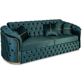 Canapea extensibila PARIS 3 locuri, tapitata verde