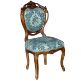 Scaun LUXURY baroc cadru maro / tapiserie turcoaz