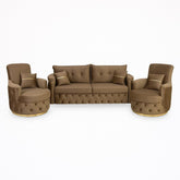 SET 3/1/1 CANAPEA CU 2 FOTOLII RIO LUX, Catifea MARO