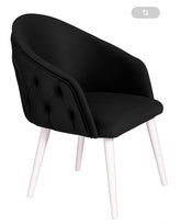 Scaun ACCENT, lemn alb / catifea neagra