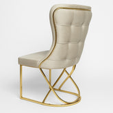Scaun DELUXE II metal auriu / catifea bej cu auriu