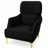 Fotoliu STIL Gold , tapiterie catifea neagra