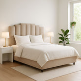 Pat tapitat EDUARD cu lada de depozitare, CAPUCINO