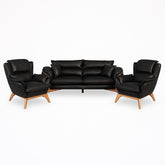 SET 3/1/1 CANAPEA LUXURY ELITE 3 LOCURI SI 2 FOTOLII, TAPITERIE NEAGRA