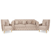 SET 3/1/1 Canapea extensibila MILANO 3 locuri SI 2 FOTOLII, tapitata capucino