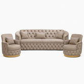 SET 3/1/1 CANAPEA EXTENSIBILA CU 2 FOTOLII PARIS, Catifea CAPUCINO