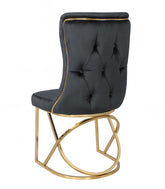 Scaun DELUXE metal auriu / catifea neagra cu auriu