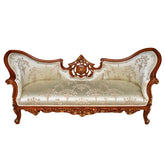 Canapea Rockstar 3 locuri clasica lemn maro, tapiterie bej