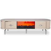 Comoda TV cu riflaje si semineu Capucino cu Argintiu 180x40x50cm