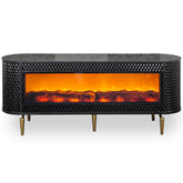 CONSOLA TV DIAMOND NEAGRA CU SEMINEU 160x40x68cm