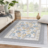 Covor stil clasic, Gri/Bleo/Alb