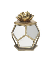 Cutie de bijuterii cu oglinzi Aurie 12Χ12Χ15