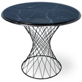 Masa neagra metalica cu blat negru "Marble Style" 85Ø