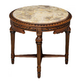 Masuta circulara maro clasica stil baroc, H. 55 cm, diametru 57 cm