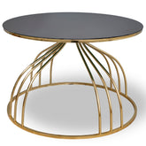 Masuta de cafea MIRA, auriu cromat + sticla ø80 cm x h47 cm