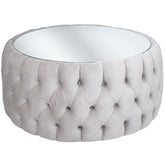 Masuta rotunda de cafea CHESTER tapitata , GRI