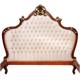 Pat matrimonial baroc "KING" 160x200cm tapiterie catifea bej