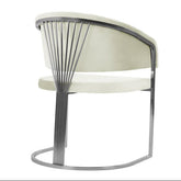 Scaun ALLEGRA argintiu cu tapiterie catifea bej