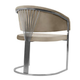 Scaun ALLEGRA argintiu cu tapiterie catifea capucino