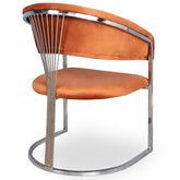 Scaun ALLEGRA argintiu cu tapiterie catifea caramizie