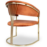 Scaun ALLEGRA auriu cu tapiterie catifea caramizie