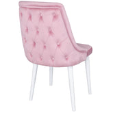 Scaun ATENA lemn alb, tapiterie roz