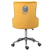 Scaun birou rotativ LION , catifea galben