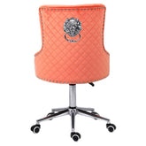 Scaun birou rotativ LION , catifea portocalie