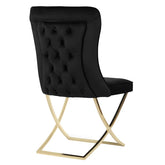 Scaun DELUXE metal auriu / catifea neagra