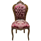Scaun dining clasic baroc cadru maro / tapiterie bordo regal