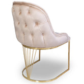 Scaun MIRELLA auriu cu tapiterie catifea bej