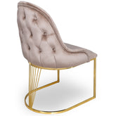 Scaun MIRELLA auriu cu tapiterie catifea cappuccino