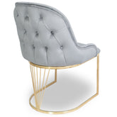 Scaun MIRELLA auriu cu tapiterie catifea gri