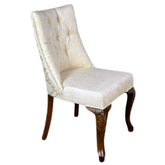 Scaun tapitat ROMA , bej cu piciore maro