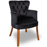 Semi-fotoliu SAFRAN, picioare maro - tapiterie neagra