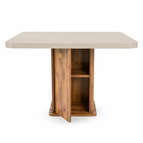 SET Masa dining ROMA 90x160 cm , BEJ TRAVERTIN si 6 scaune POLO