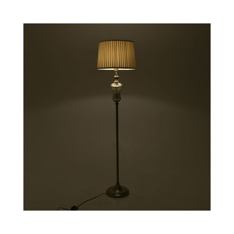 Lampa podea din metal si sticla Φ40Χ163cm Bej & Bronz