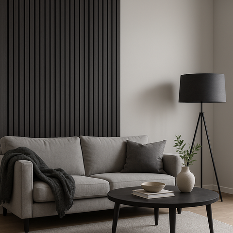 Riflaj decorativ tip panou acustic GRI din MDF 2800x600x21mm