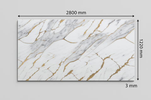 Panou PVC marble style ALB/GRI/AURIU - 2800x1220x3mm