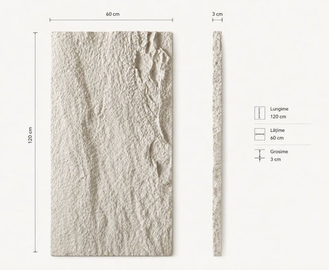 Panou decorativ 3D Stone-Rock Bej 1200x600x30mm