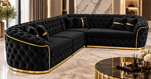COLTAR EXTENSIBIL PARIS 320x255CM, FIX, NEGRU CU AURIU