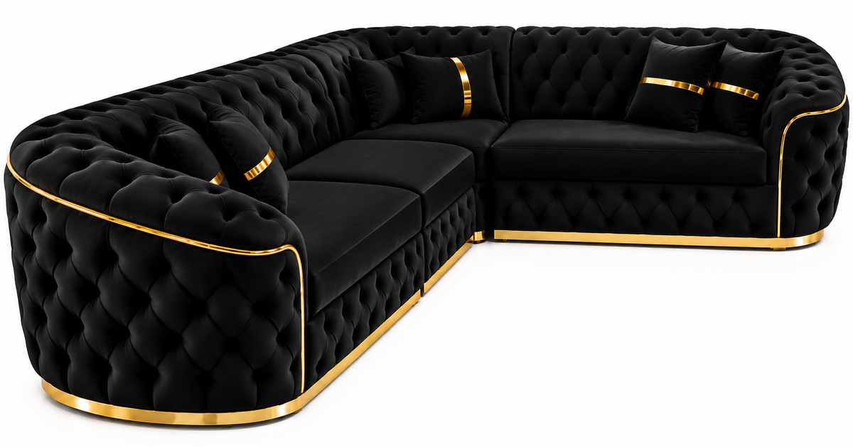 COLTAR EXTENSIBIL PARIS 320x255CM, FIX, NEGRU CU AURIU
