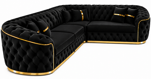COLTAR EXTENSIBIL PARIS 320x255CM, FIX, NEGRU CU AURIU