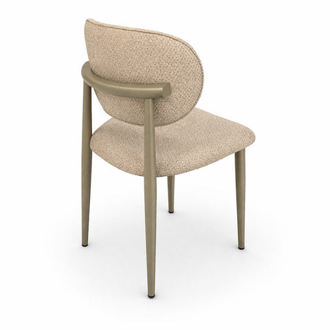 Scaun POLO METALIC OLIVE, tapiterie boukle BEJ NISIPIU