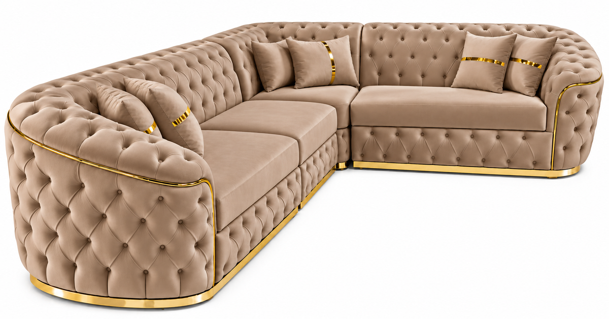 COLTAR EXTENSIBIL PARIS 320x255CM, FIX, CAPUCINO CU AURIU