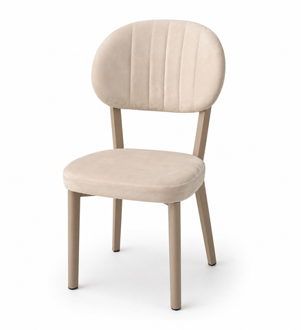 Scaun ELMA – Tapițerie Bej, Picior Metalic