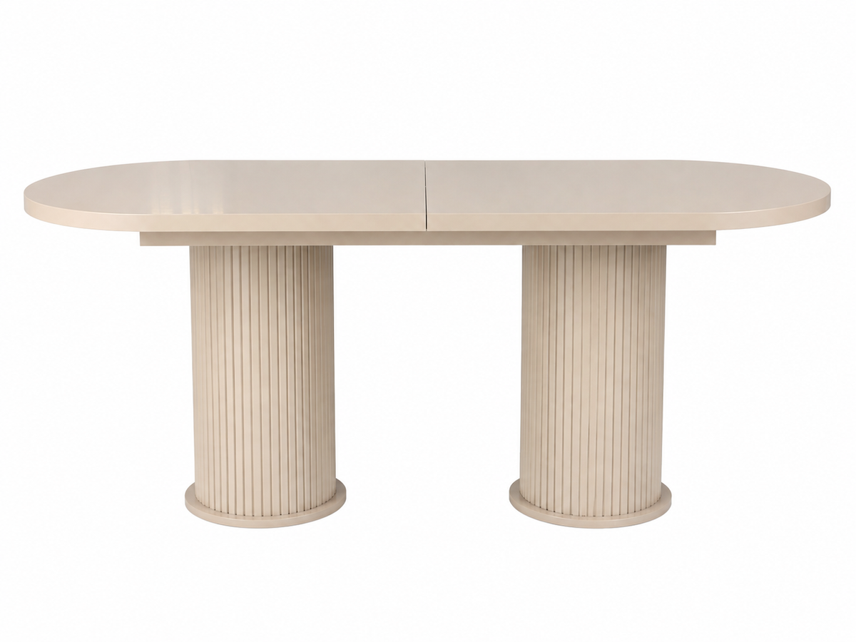 Masa dining ACCENT cu riflaje extensibila ovala, CAPUCINO