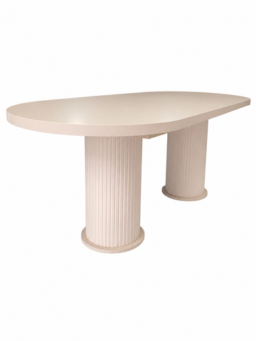 Masa dining ACCENT cu riflaje extensibila ovala, BEJ